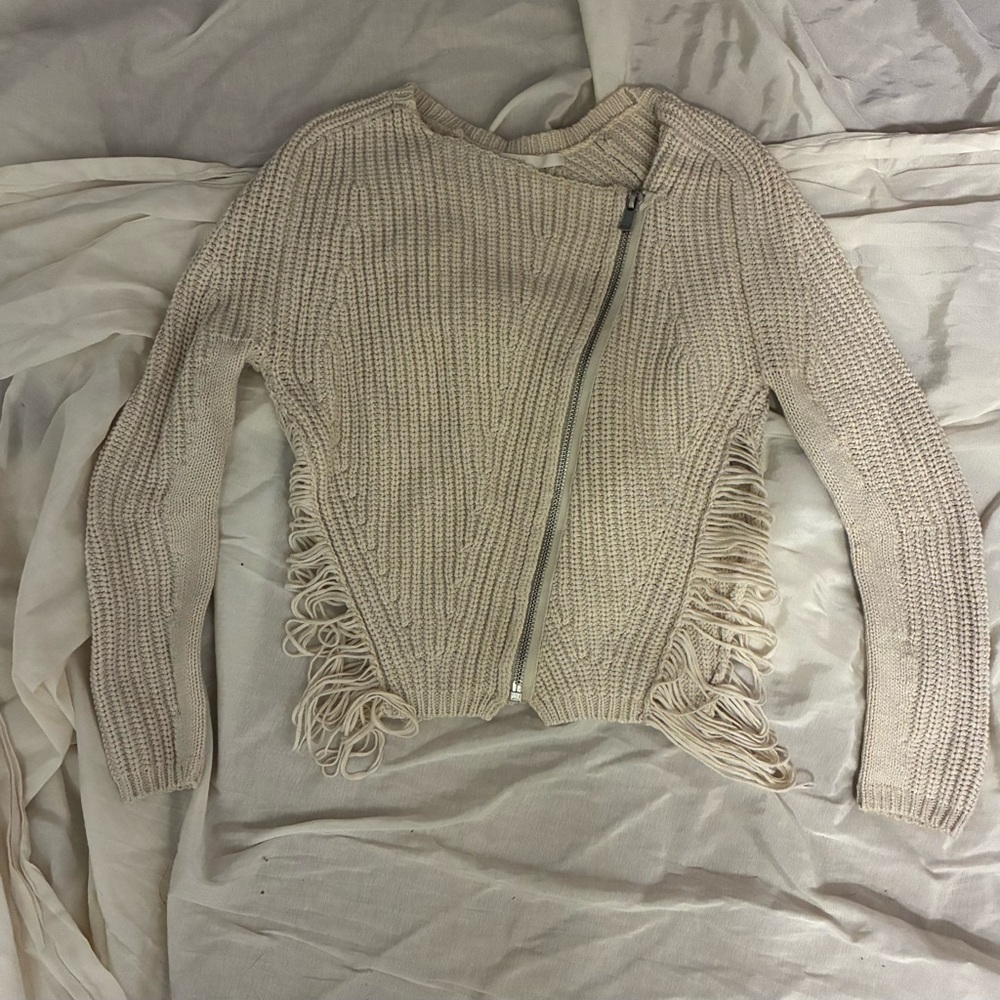 Maje chunky knit moto jacket cardigan small